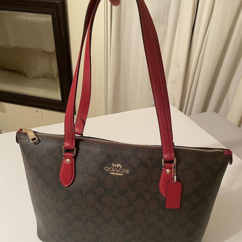 Coach Brown Signature Tote Bag